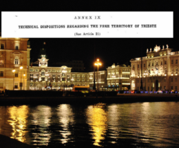 Allegato IX Disposizioni tecniche relative al Territorio Libero di Trieste