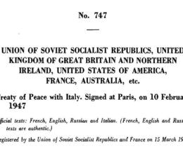 il Trattato di Pace con l’Italia